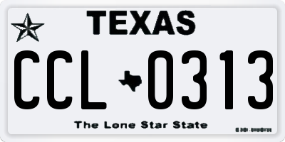 TX license plate CCL0313
