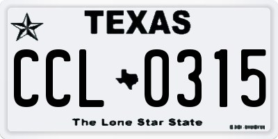 TX license plate CCL0315