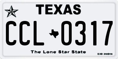 TX license plate CCL0317