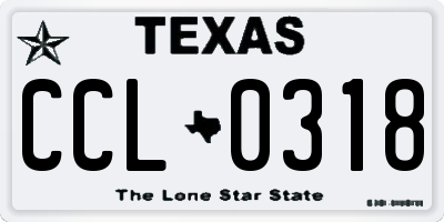 TX license plate CCL0318
