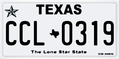 TX license plate CCL0319