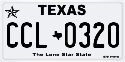 TX license plate CCL0320