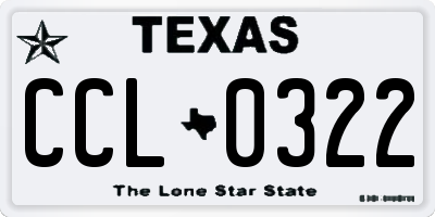 TX license plate CCL0322