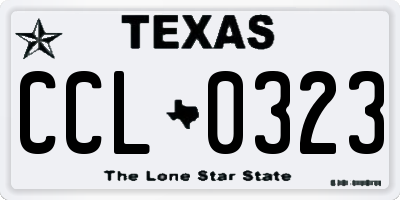 TX license plate CCL0323