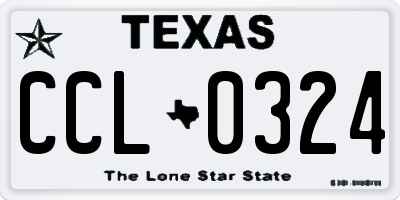 TX license plate CCL0324
