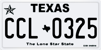 TX license plate CCL0325