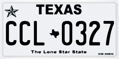 TX license plate CCL0327