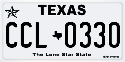 TX license plate CCL0330