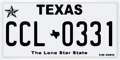 TX license plate CCL0331