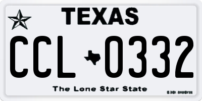 TX license plate CCL0332