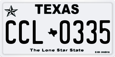 TX license plate CCL0335
