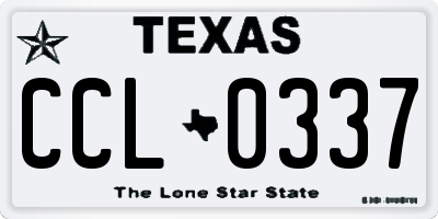 TX license plate CCL0337