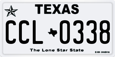 TX license plate CCL0338