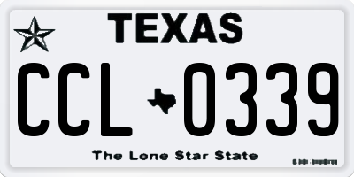 TX license plate CCL0339