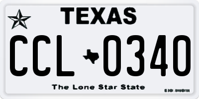 TX license plate CCL0340