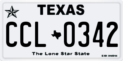 TX license plate CCL0342