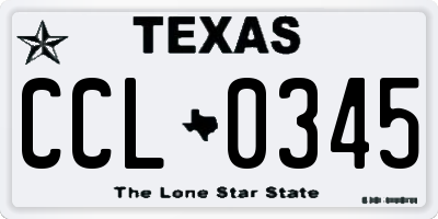 TX license plate CCL0345