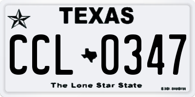 TX license plate CCL0347