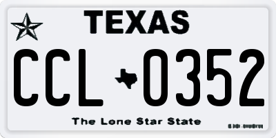 TX license plate CCL0352