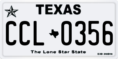 TX license plate CCL0356