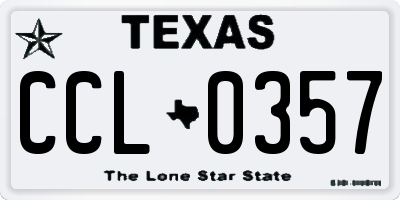 TX license plate CCL0357