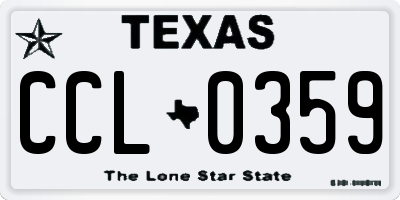 TX license plate CCL0359
