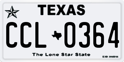 TX license plate CCL0364