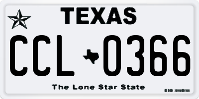 TX license plate CCL0366