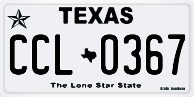 TX license plate CCL0367