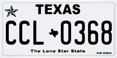 TX license plate CCL0368