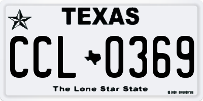 TX license plate CCL0369