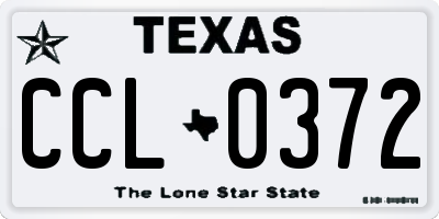 TX license plate CCL0372