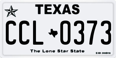 TX license plate CCL0373