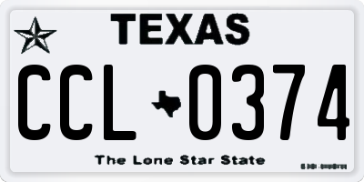 TX license plate CCL0374