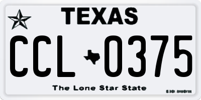 TX license plate CCL0375