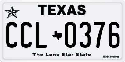 TX license plate CCL0376