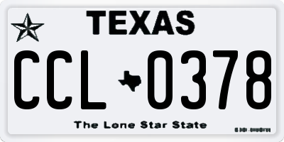 TX license plate CCL0378