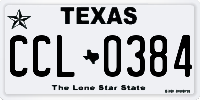 TX license plate CCL0384
