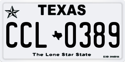 TX license plate CCL0389