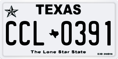 TX license plate CCL0391