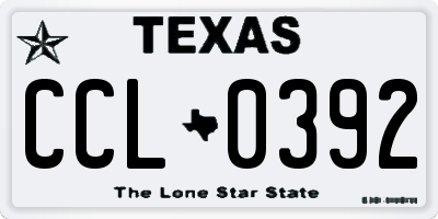 TX license plate CCL0392