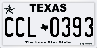 TX license plate CCL0393