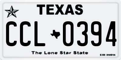 TX license plate CCL0394