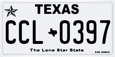 TX license plate CCL0397