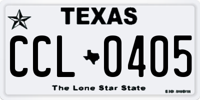 TX license plate CCL0405