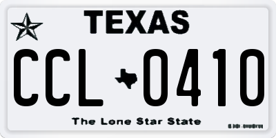 TX license plate CCL0410