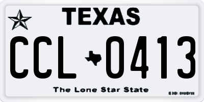 TX license plate CCL0413