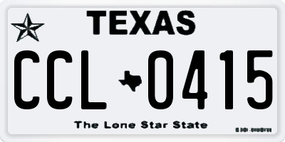 TX license plate CCL0415