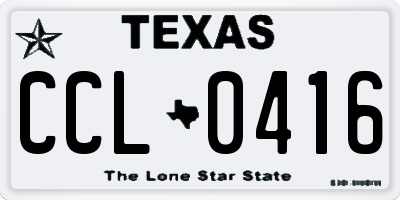 TX license plate CCL0416