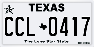TX license plate CCL0417
